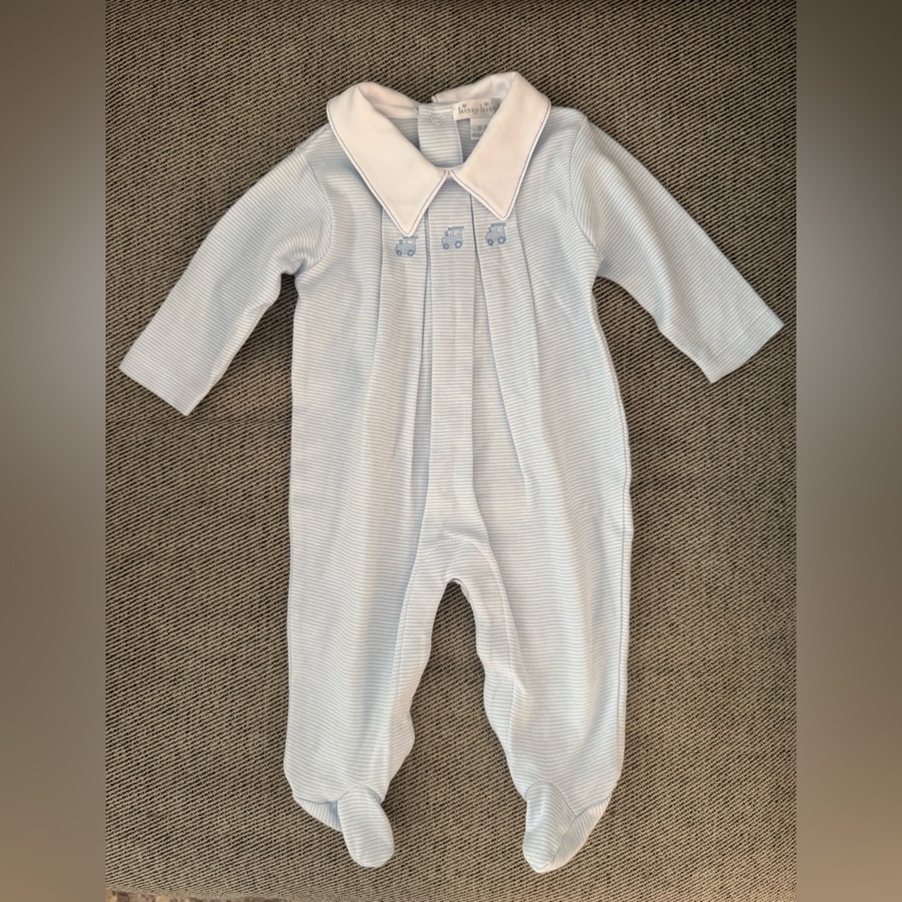 Kissy Kissy Blue Striped Baby Footie 0-3 months